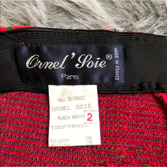 Vintage French Couture Ornel Soie Parisian made soft knit sunflower skirt Size 2 - Picture 3 of 5